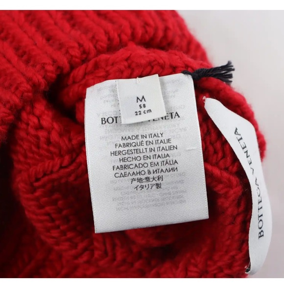 BOTTEGA VENETA RED WOOL BEANIE - Picture 4 of 13